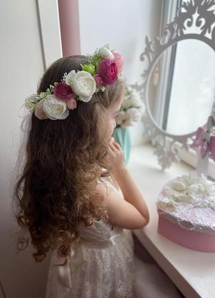 Венок из пиона малиново-персиковыми,кремовыми.венок из пиона малиново-персиковый, кремовыми.