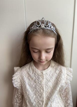 Корона для принцессы серебро ажур5 фото