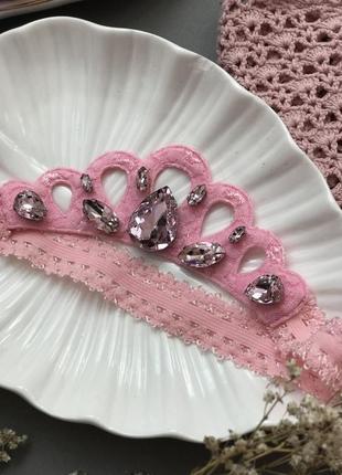 Корона повязка для принцессы розовая5 фото