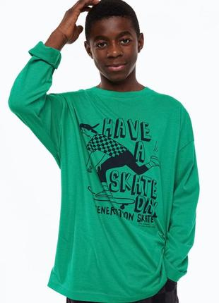 Детский  хлопковый лонгслив / реглан / кофта  h&m 158/164, 170 см