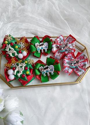 Набір бантики- резинки в садік ,бантики в школу зимові