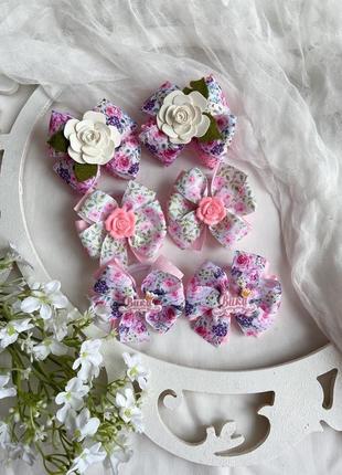 Набор бантики - резинки в садик ,бантики в школу цветы 2