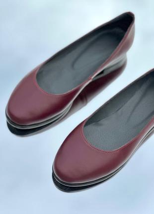 Женское туфли балетки бордо натуральна шкіра замша під замовлення 36-43р всі кольори3 фото