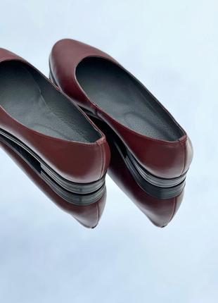 Женское туфли балетки бордо натуральна шкіра замша під замовлення 36-43р всі кольори5 фото