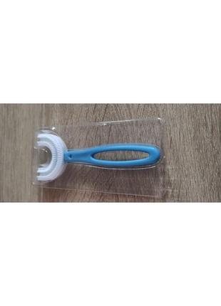 Мягкая детская силиконовая зубная щетка от 2 до 12 лет синяя5 фото