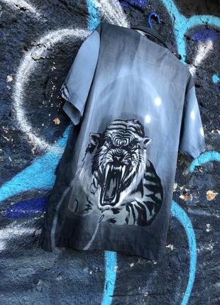 Y2k tiger shirt,сорочка з тигром,гавайка7 фото