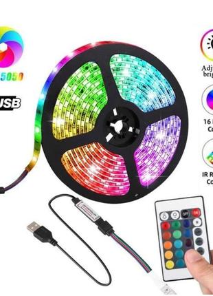 Светодиодная лента led rgb 5050 5м usb 5v 30w bluetooth control3 фото