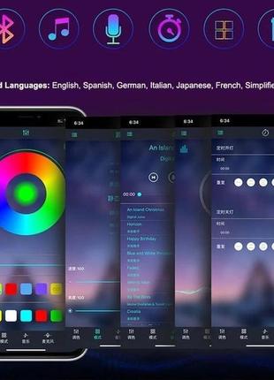 Светодиодная лента led rgb 5050 5м usb 5v 30w bluetooth control4 фото