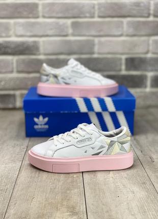 Жіночі кросівки adidas sleek white/pink