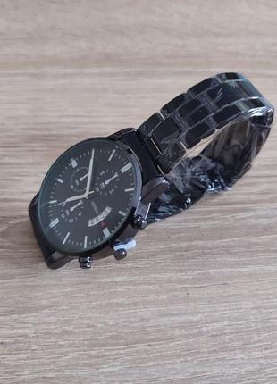 Классические мужские часы металлические geneva черные2 фото