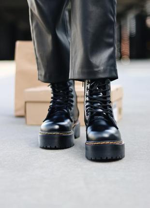 ❄️dr.martens jadon black fur❄️женские зимние ботинки доктор мартинс жадон с мехом5 фото