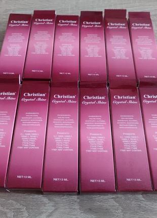 Блески помады для губ christian crystal shine lip gloss (к-т 12)2 фото