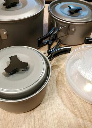 Набір туристичного посуду на 12 предметів + чохол sy-5004 фото