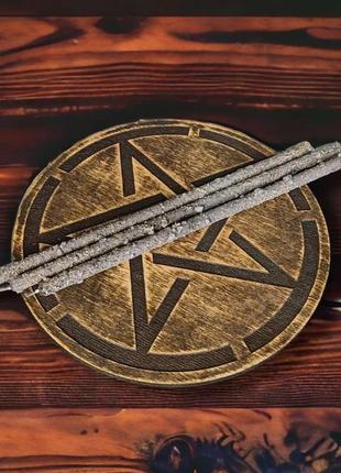 Комплект чорних відьомських свічок із чорною сіллю