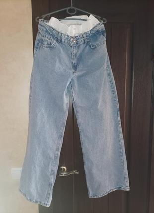 🔥🔥🔥трендовые джинсы с белой резинкой боксеры палаццо скейтеры6 фото