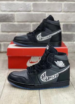 Мужские кроссовки nike air jordan 1 retro x dior  black9 фото