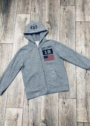 Толстовка gap usa на 9-10 лет 140-134см оригинальная серая кофта худи1 фото