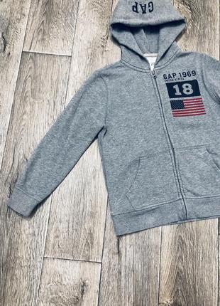 Толстовка gap usa на 9-10 лет 140-134см оригинальная серая кофта худи3 фото