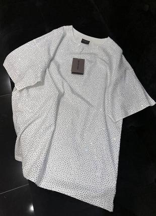 Футболка оверсайз balenciaga із стразами