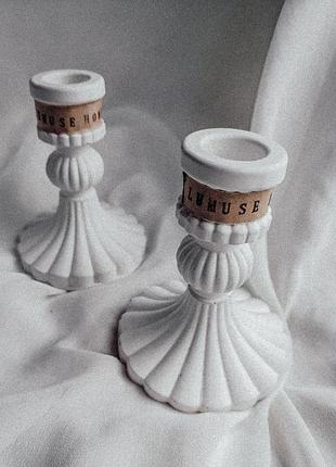 Гіпсовий підсвічник ажурний 10 см