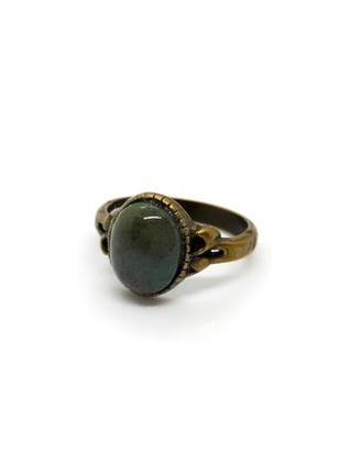 🩶💍 миниатюрное кольцо в стиле винтаж "овал" из серой яшмы1 фото