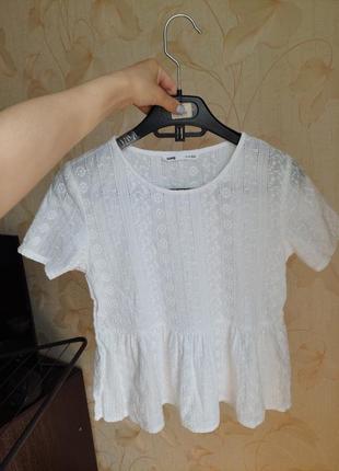 Белая блуза футболка1 фото