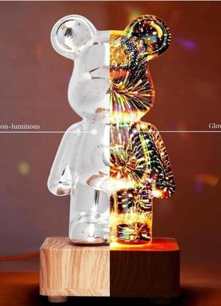 3d лампа кришталевий ведмедик феєрверк ведмідь bearbick декоративний скляний нічник...