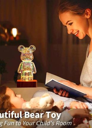 3d лампа кришталевий ведмедик феєрверк ведмідь bearbick декоративний скляний нічник...