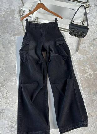 Черные джинсы палаццо5 фото