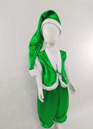 Карнавальний дитячий костюм гнома making зелений2 фото