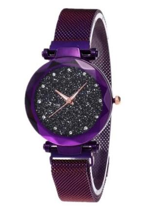 Женские часы starry sky watch на магнитной застёжке фиолетовый1 фото