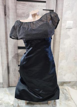 Платье черное шелк