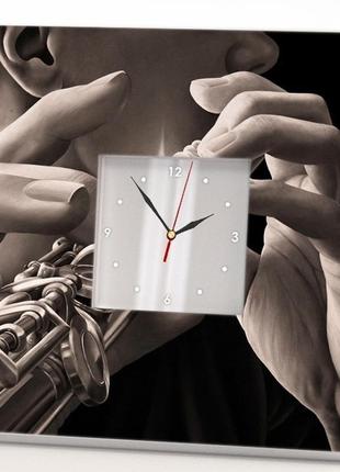 Декоративные настенные часы с фото "кларнет" (c00263)