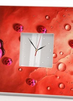 Настільний або настінний годинник для спальні кухні "сонечка та краплі води" (c00612)