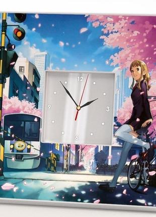 Стильний настінний годинник з декором "аніме" (c00740)