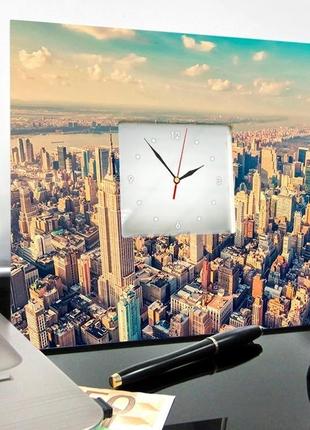 Настінний годинник "нью-йорк. манхеттен. хмарочоси" (c03052)3 фото