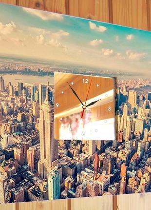 Настінний годинник "нью-йорк. манхеттен. хмарочоси" (c03052)2 фото