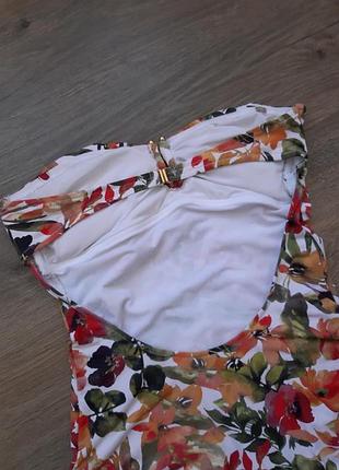 Сдельный купальник без бретелей, акварель6 фото