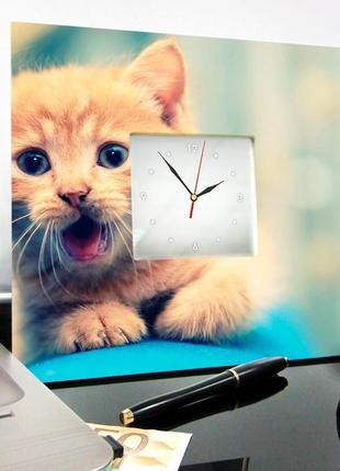 Годинник з унікальним дизайном "кошеня" (c03690)3 фото