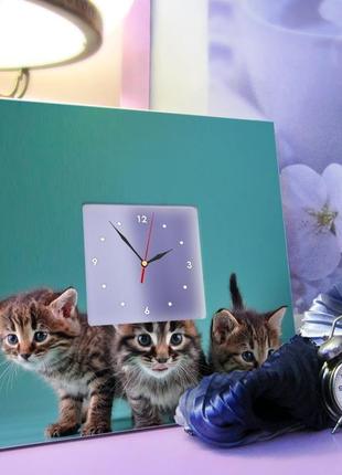 Безшумний настінний годинник "кошенята" (c03695)3 фото