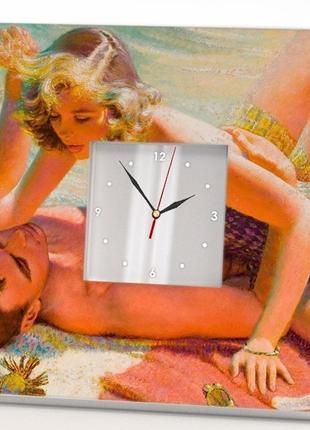 Стильные настенные часы "ты меня любишь?" (c00023)1 фото