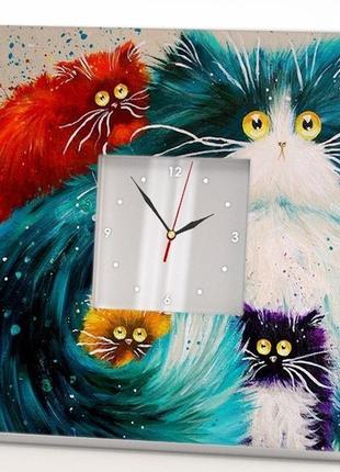 Тематические часы "кошка с котятами" (c00033)