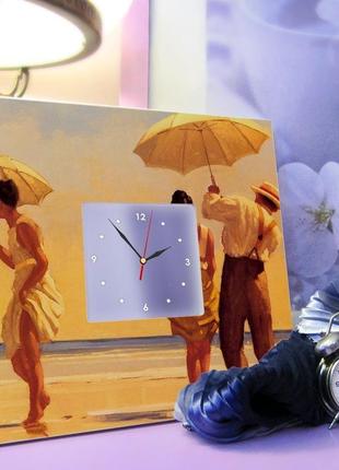 Настенные часы с изображением картины "под зонтиком (c00262)3 фото