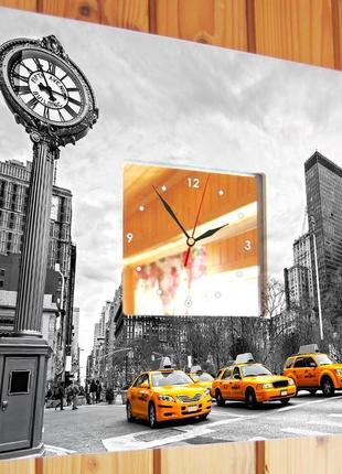Годинник з малюнком "таксі. нью йорк" (c03709)2 фото