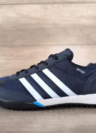 Adidas daroga синій темно синій кросівки кеди мокасини підліткові замшеві сітка5 фото