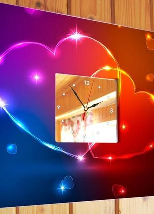 Часы с изображением для влюбленных "два сердца. 14 февраля" (c03753)2 фото