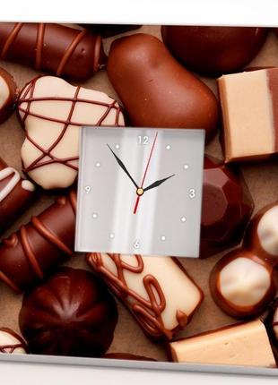 Эксклюзивные часы для сладкоежек "шоколадные конфеты. день влюбленных" (c03754)1 фото
