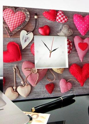 Дизайнерський годинник "сердечка. 14 лютого. день валентина. кохання" (c03755)3 фото