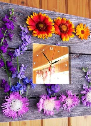 Декор годинник із зображенням "квіти. жоржини" (c03759)2 фото