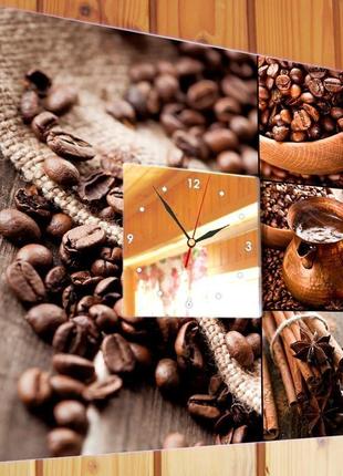 Тематические часы с декором рисунком "кофе" (c03762)2 фото